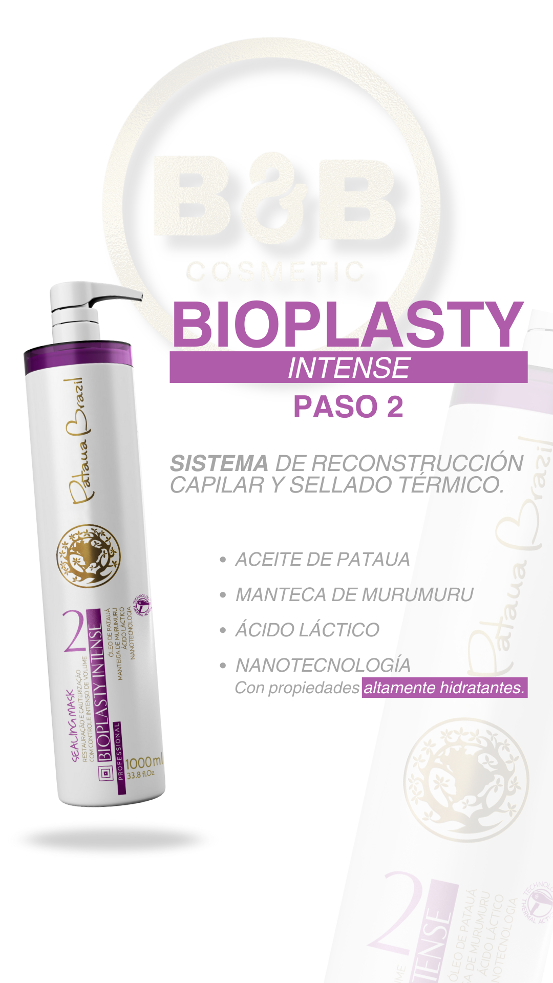 "Cabello liso y brillante tras aplicar Bioplasty Intense"