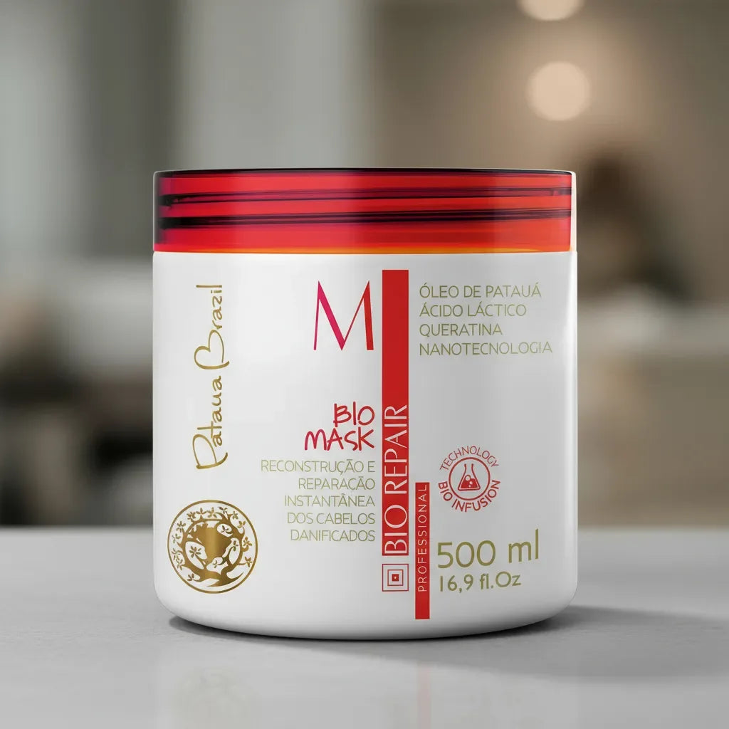 Bio Repair Bio Mask 500ml - Mascarilla Reparadora Profesional con Aceite de Patauá - PatauaBrazilColombiaOficial
