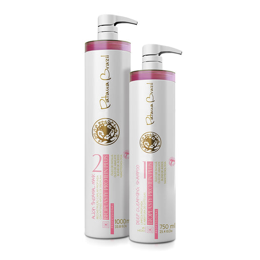 "Mujer con cabello liso después de aplicar Bioplasty Protein Plus"
