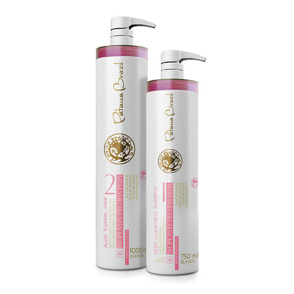"Mujer con cabello liso después de aplicar Bioplasty Protein Plus"