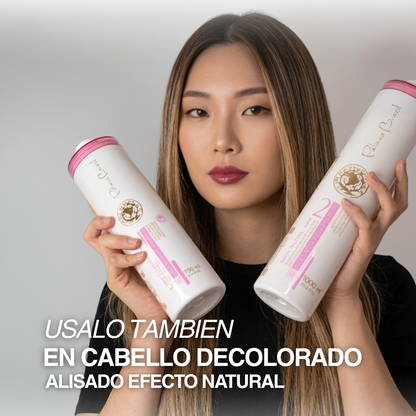 alisado profesional que controla el frizz, aporta brillo y deja un efecto liso natural. Ideal para cabellos con volumen y rebeldes.